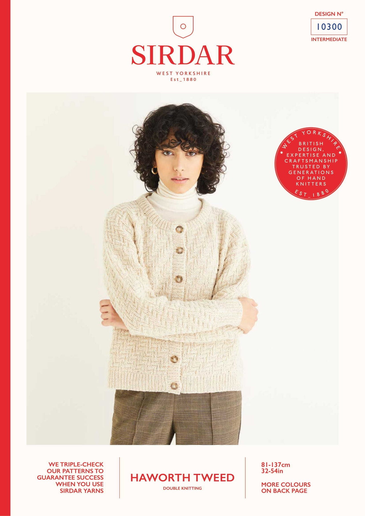 Sirdar 10300 Chevron Cardigan in Haworth Tweed PDF