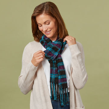 Valley Yarns #296 Plaid Chenille Scarf