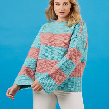 Paintbox Yarns Show Stripes Sweater PDF (Free)