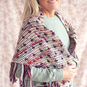 Peppercorn Shawl in Berroco Ultra Wool Handpaint & Berroco Ultra Wool
