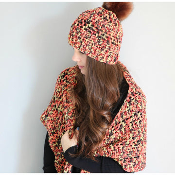 Melon Melody Hat & Shawl Set