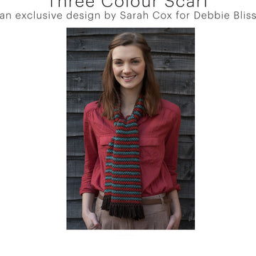 Debbie Bliss Three Colour Scarf Knitting Pattern