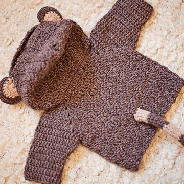 Monkey Hooded Cardigan