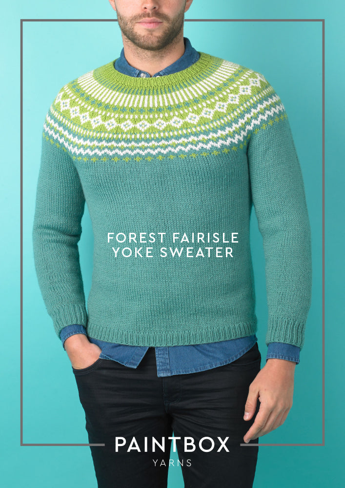 Paintbox Yarns Forest Fairisle Yoke Jumper Knitting Pattern