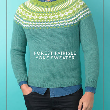 Paintbox Yarns Forest Fairisle Yoke Jumper Knitting Pattern