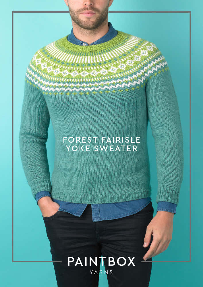 Paintbox Yarns Forest Fairisle Yoke Jumper Knitting Pattern