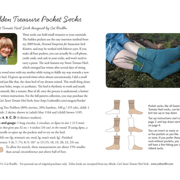 Cat Bordhi Hidden Treasure Pocket Sock Knitting Pattern