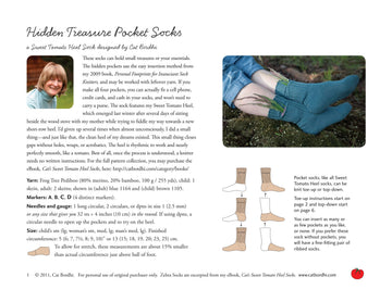 Cat Bordhi Hidden Treasure Pocket Sock Knitting Pattern