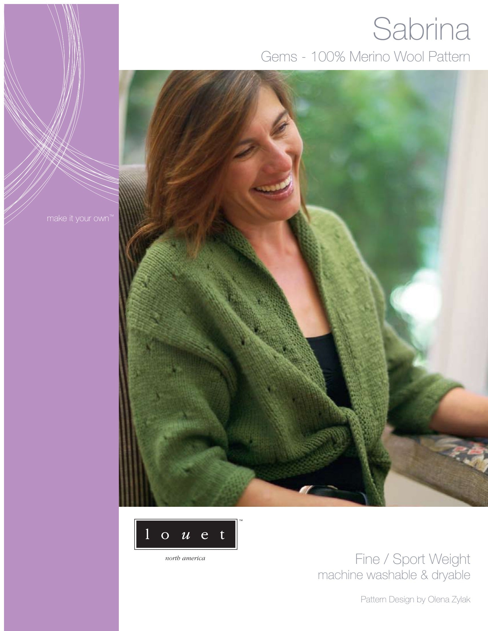Louet Sabrina Cardigan Knitting Pattern