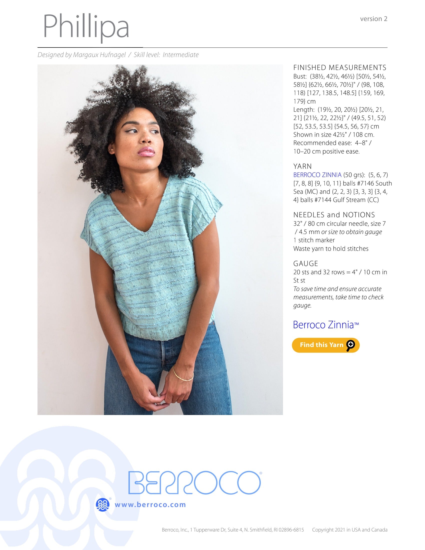 Berroco Phillipa Jumper Knitting Pattern