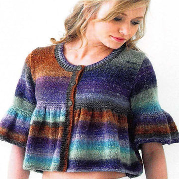 Short Sleeved Cardigan in Noro Silk Garden Lite - PDF