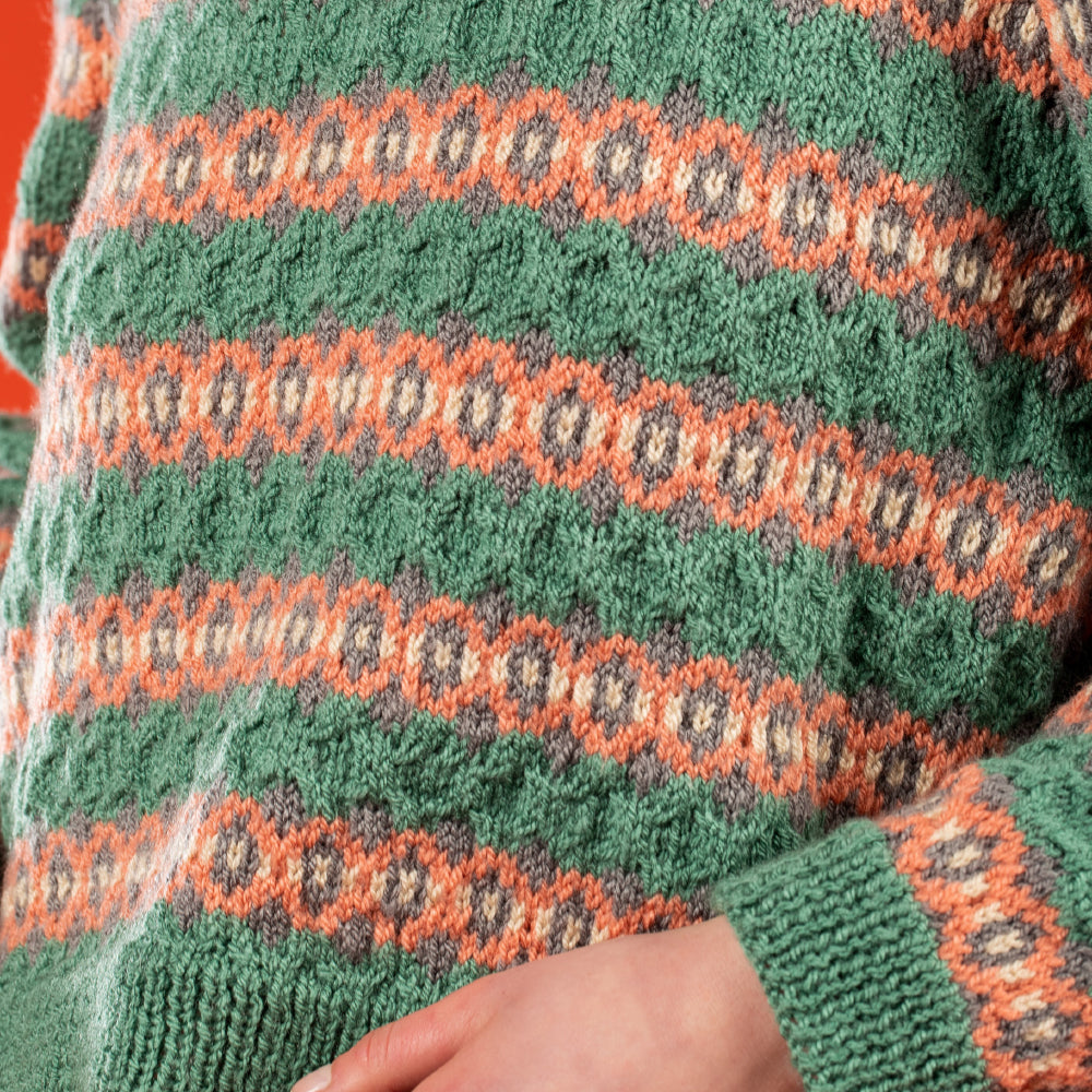 Paintbox Yarns Diamond Fairisle Sweater Knitting Pattern