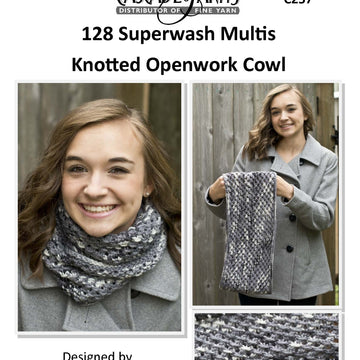 Multis Knotted Openwork Cowl in Cascade Yarns 128 Superwash - C257 - Free PDF