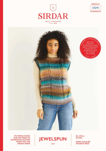 Sirdar 10291 Textured Panel Vest in Jewelspun.PDF