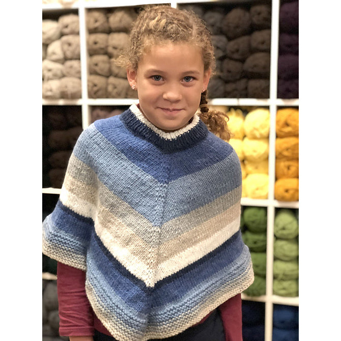 Plymouth Yarn Girl's Poncho Cape Knitting Pattern