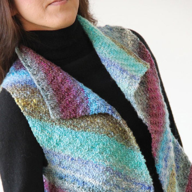 Noro Collared Vest Waistcoat Knitting Pattern