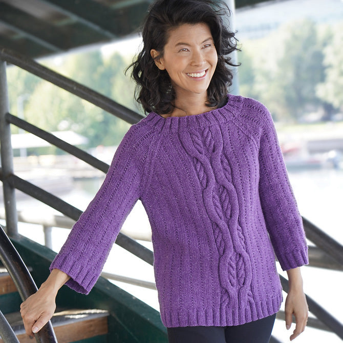 Cascade Yarns W Oversized Cabled Raglan Knitting Pattern