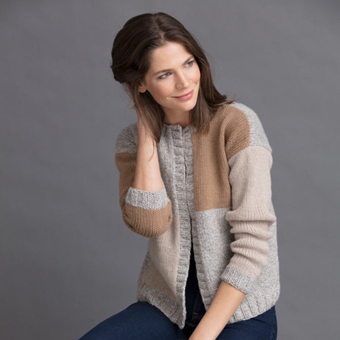 String Linda Colorblock Cardigan Knitting Pattern