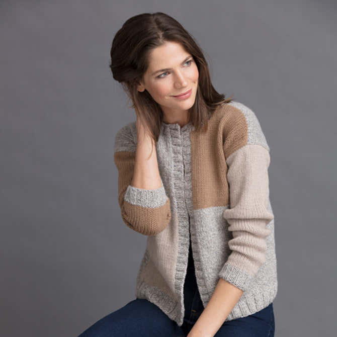 String Linda Colorblock Cardigan Knitting Pattern