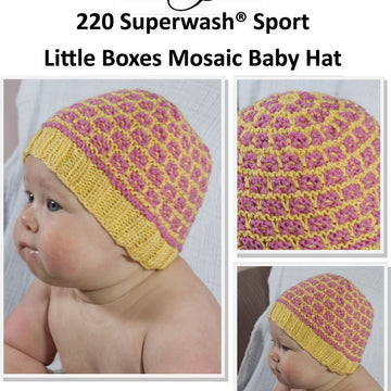 Little Boxes Mosaic Baby Hat Knitting Pattern