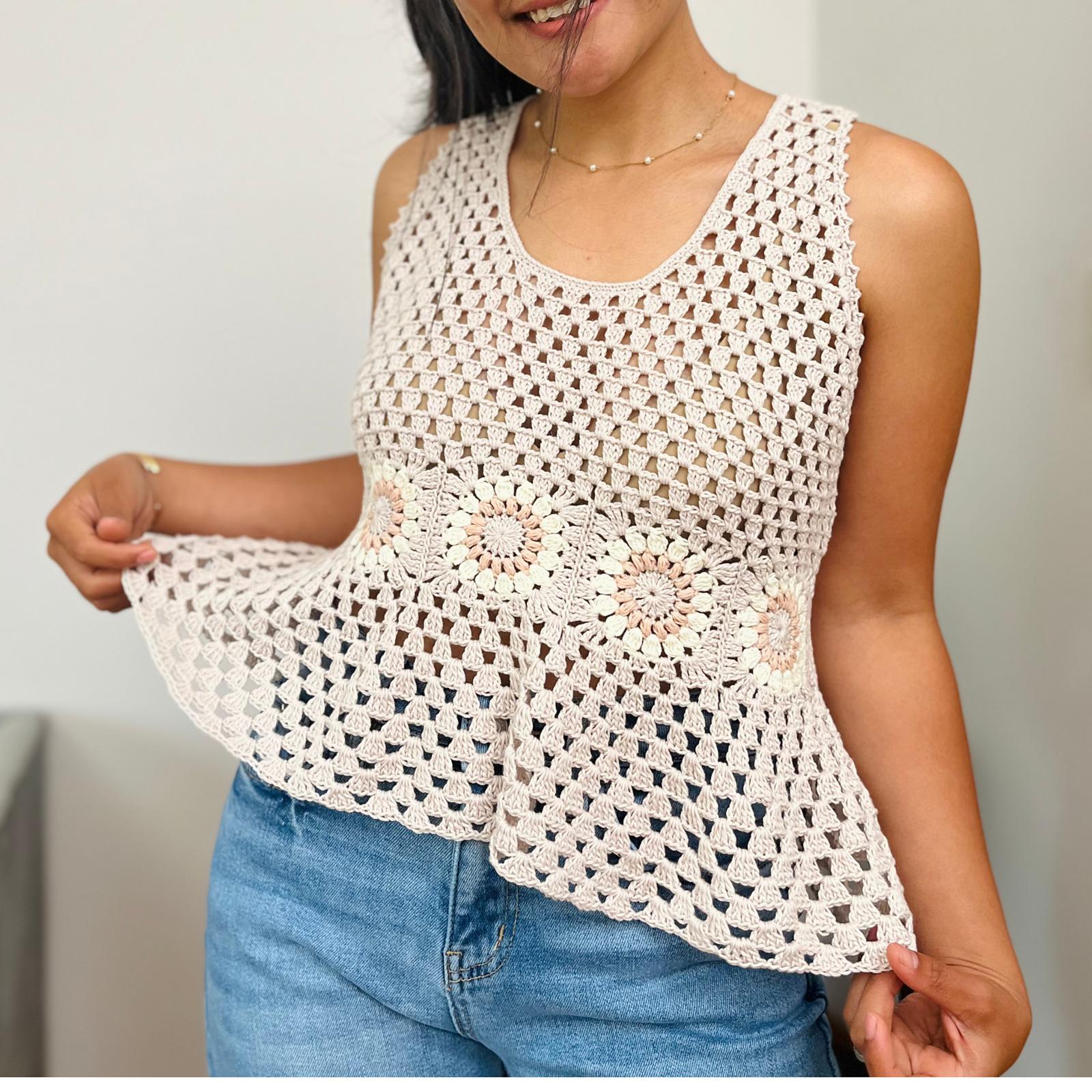 Crochet Granny Stripe Top