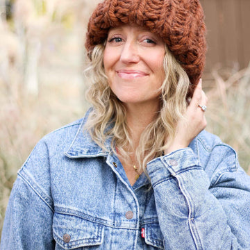 Knit Flat Chunky Hat