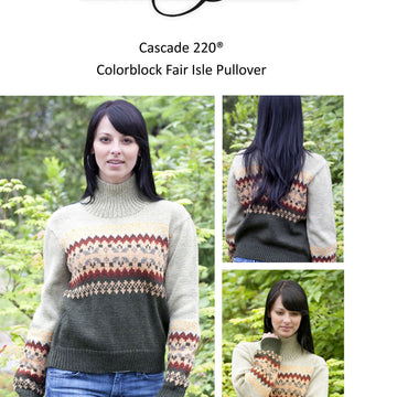 Colorblock Fair Isle Pullover in Cascade 220 - W231 - Free PDF