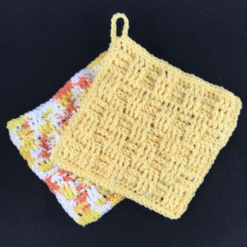 EASY BEGINNER'S Basketweave Dish Cloth