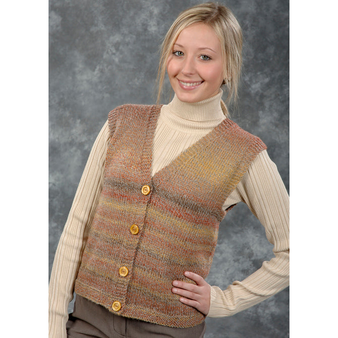 Plymouth Yarn Easy Vest Waistcoat Knitting Pattern