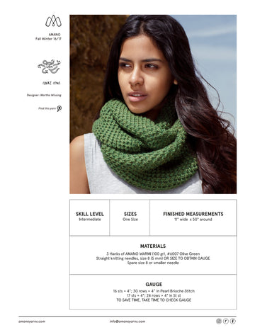 AMANO Caraz Cowl Knitting Pattern