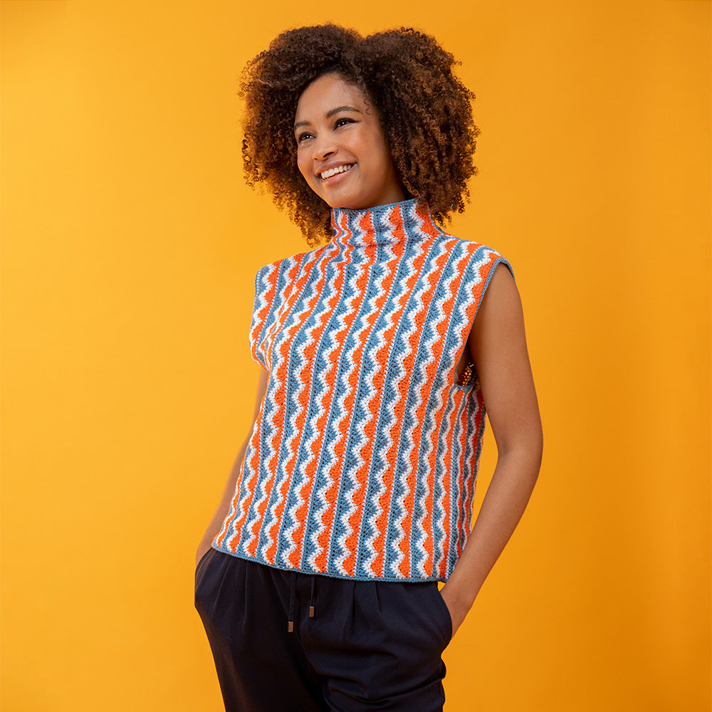 Paintbox Yarns Wavy Slipover Crochet Pattern