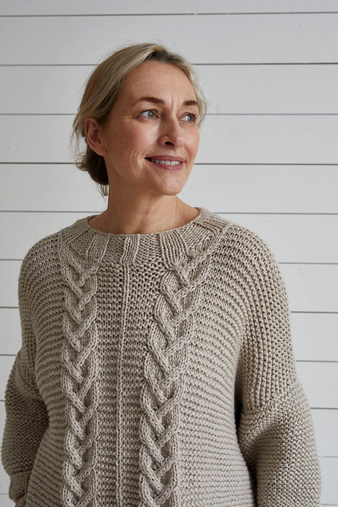 Debbie Bliss Cable & Garter Sweater Knitting Pattern