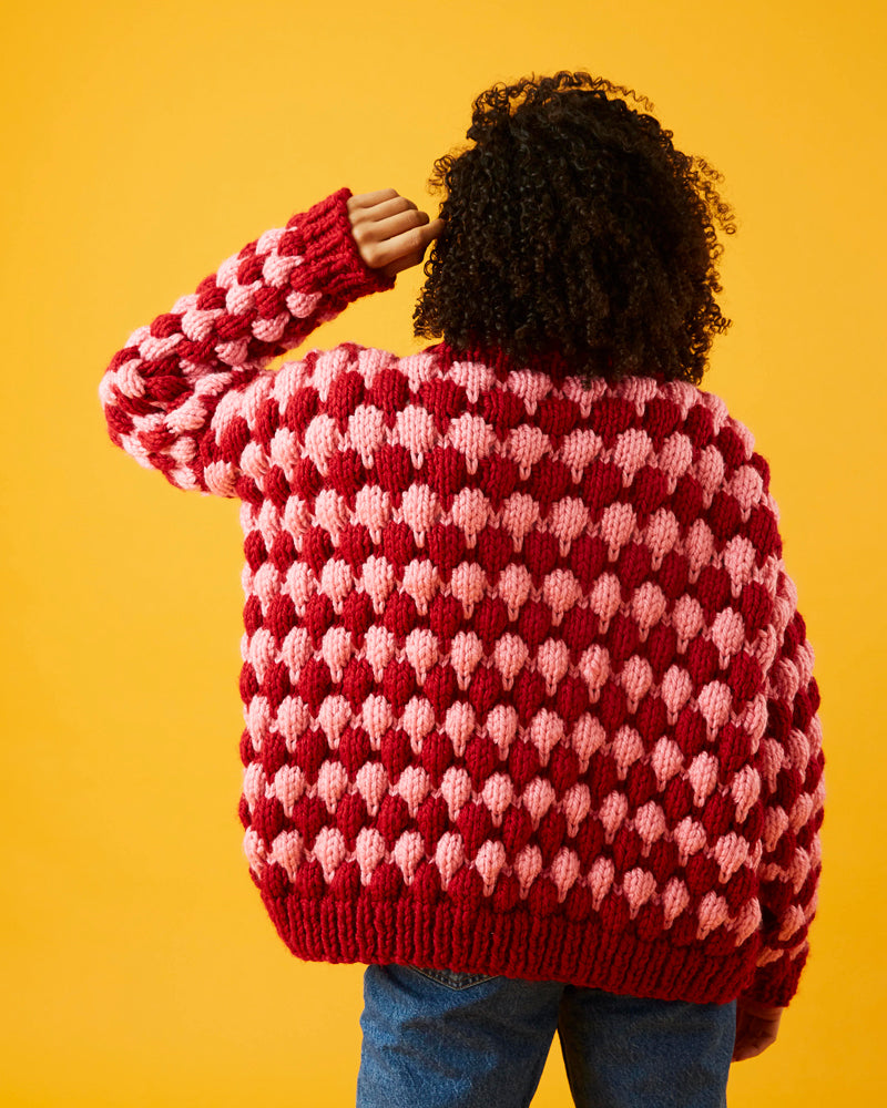 Paintbox Yarns Bubble Stitch Cardigan Knitting Pattern