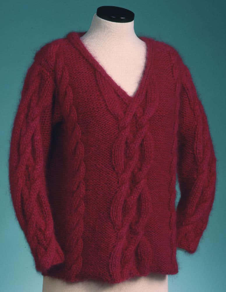 V-Neck Cable Pullover #124