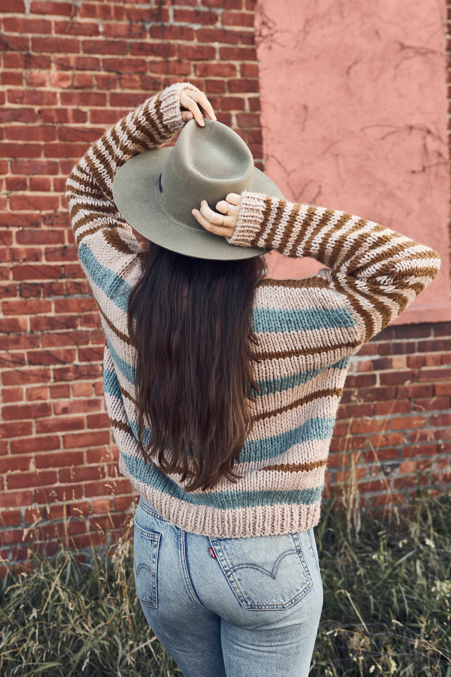 Easton Striped Pullover Jumper Knitting Pattern