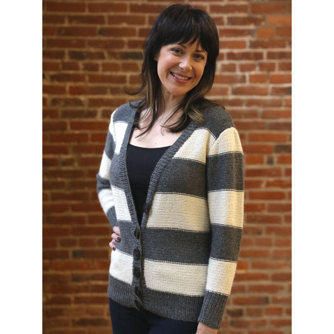 Plymouth Yarn Women's Striped Tunic Cardigan Knitting