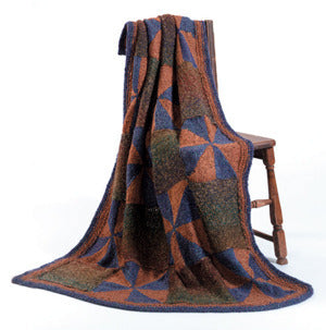 Knitted Homespun Broken Windmill Afghan in Lion Brand Homespun