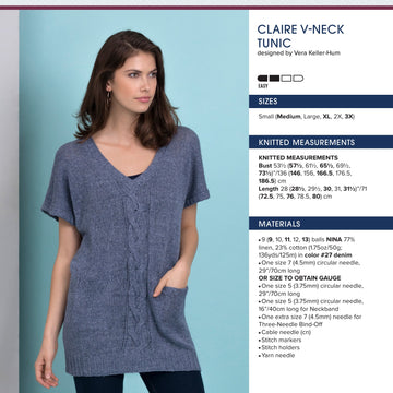 Stacy Charles Fine Yarns Claire V-Neck Tunic Knitting