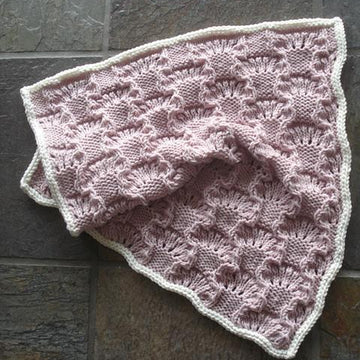 #93 Wavy Lace Squares Baby Blanket