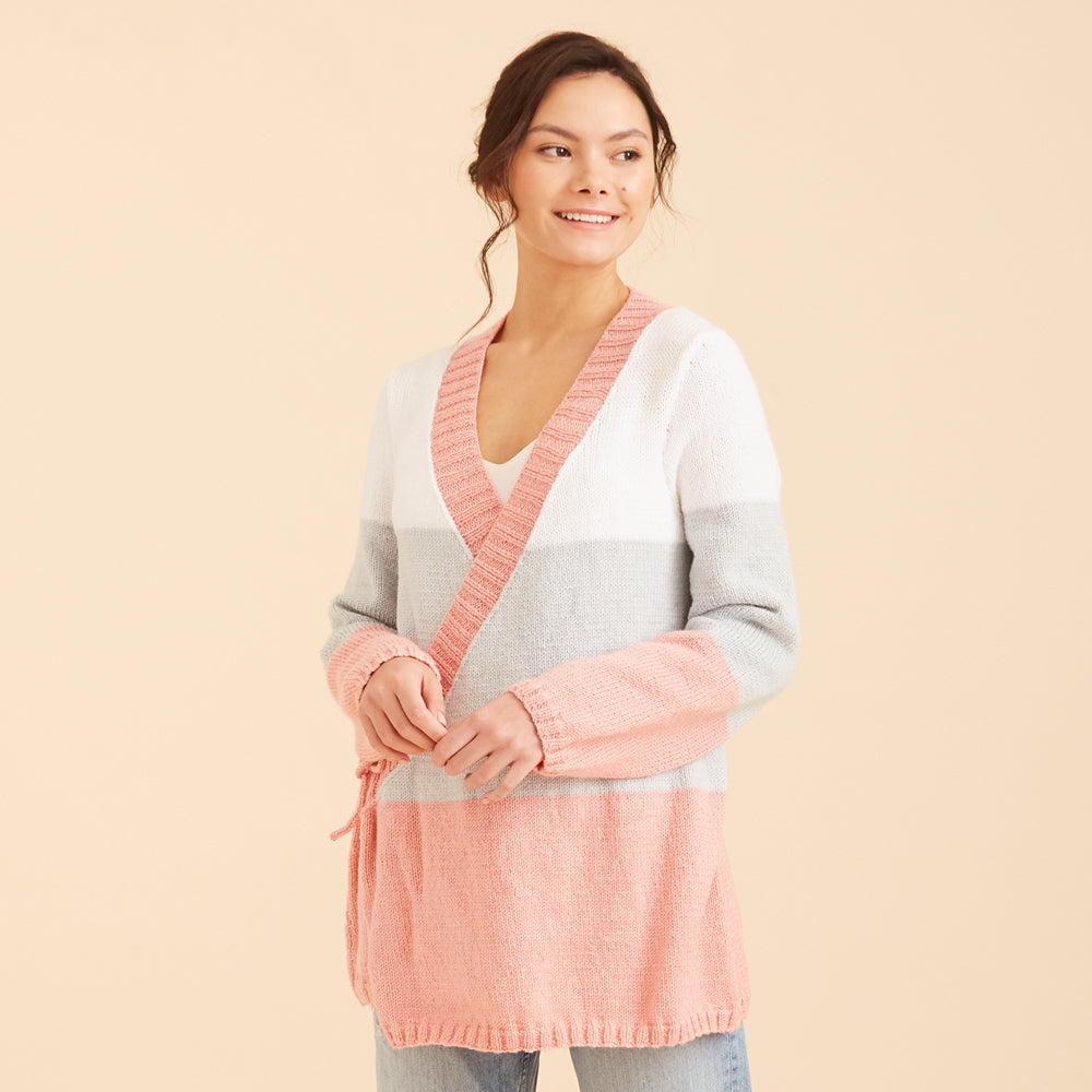Paintbox Yarns Warm Hug Wrap Cardigan Knitting Pattern