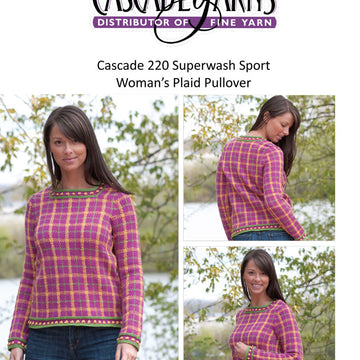 Woman's Plaid Pullover in Cascade 220 Superwash Sport - DK209 - Free PDF