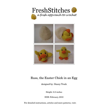 FreshStitches Russ the Chick Toy Crochet Pattern