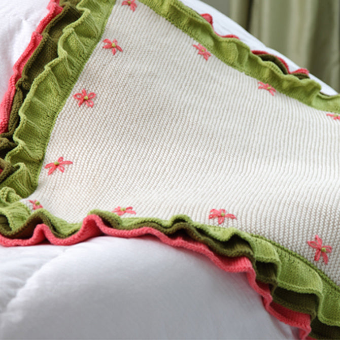 Valley Yarns Flower Garden Ruffled Baby Blanket Knitting