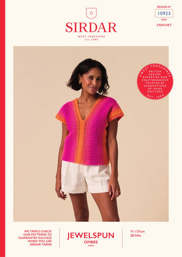 Rhythmic Colour Crochet Top in Sirdar Jewelspun Ombre - 10923 PDF