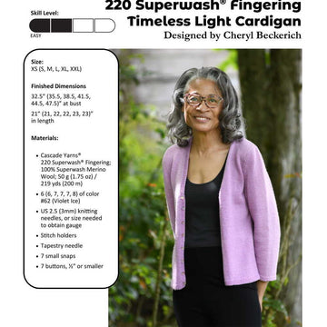 Cascade Yarns FW Timeless Light Cardigan Knitting Pattern