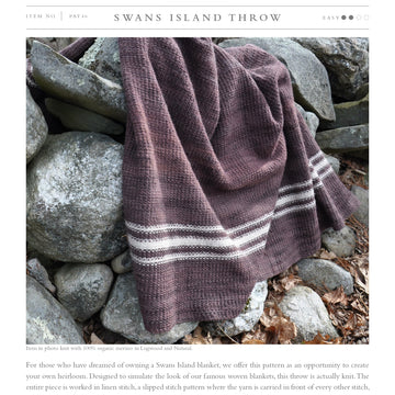 Swans Island Swans Island Throw Blanket Knitting Pattern