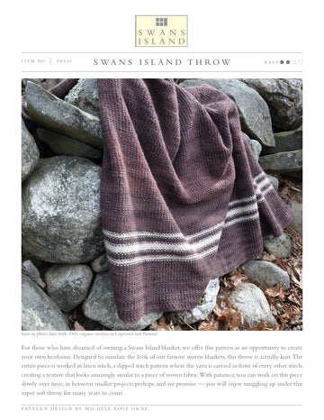 Swans Island Swans Island Throw Blanket Knitting Pattern