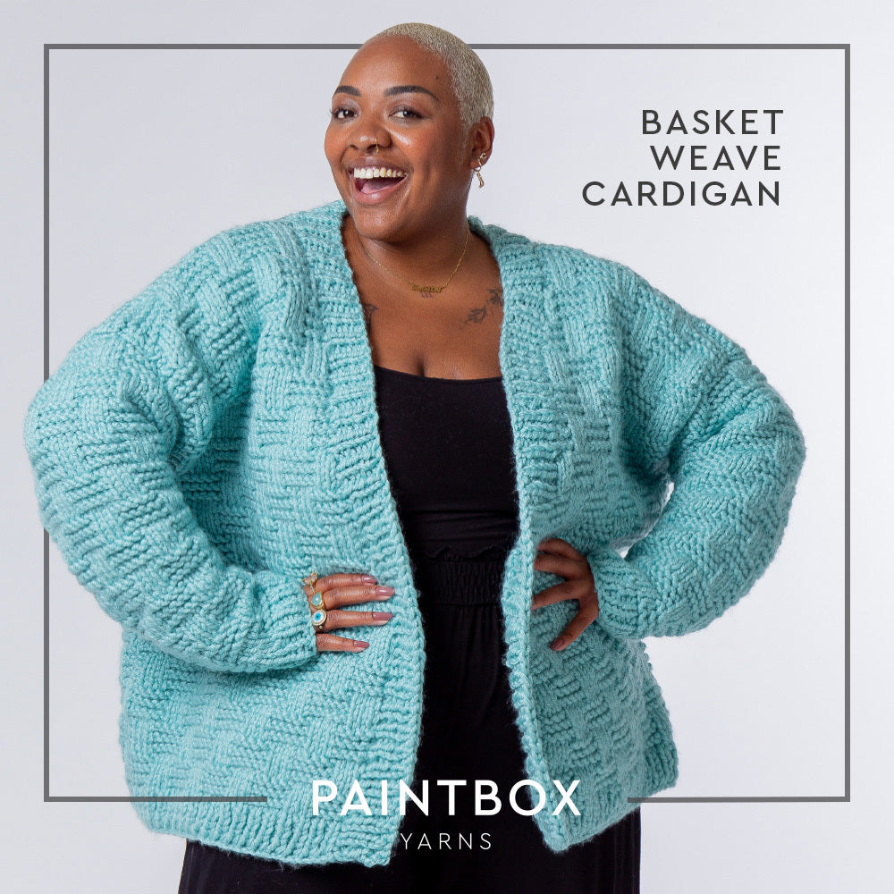 Paintbox Yarns Basket Weave Cardigan Knitting Pattern