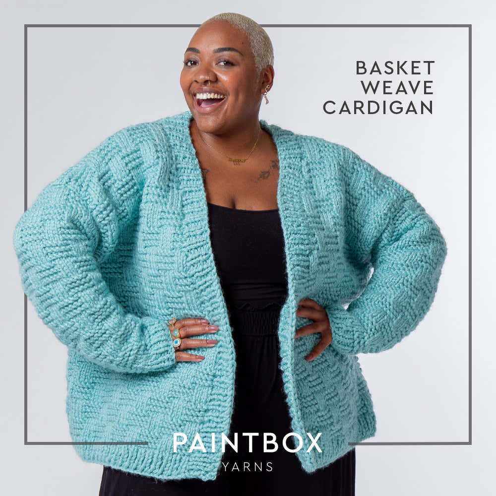 Paintbox Yarns Basket Weave Cardigan Knitting Pattern