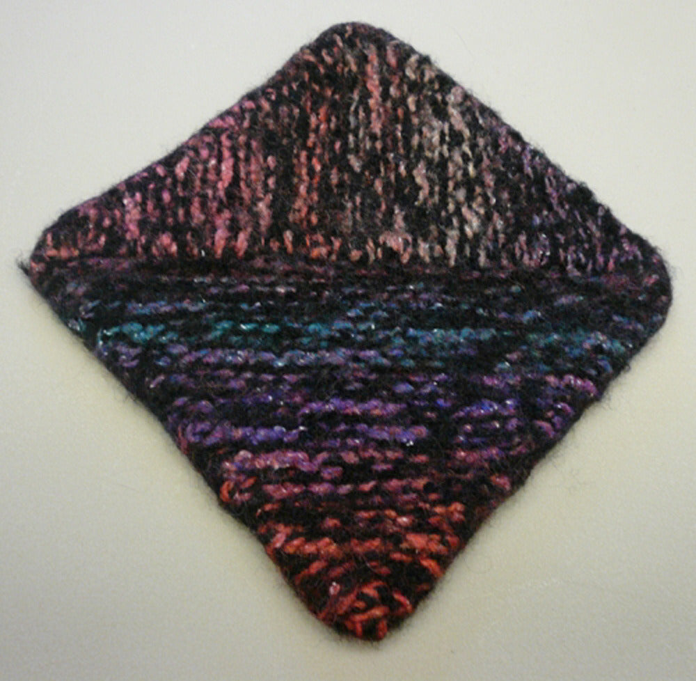 Multidirectional Diagonal Dishcloth in Plymouth Boku and Galway Worsted